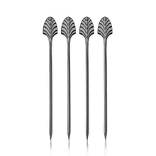Load image into Gallery viewer, Art Deco Cocktail Picks in Gunmetal Set of 4 (Online Only)