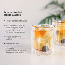 Load image into Gallery viewer, Double-Walled Rocks Glasses Set of 2 (Online Only)