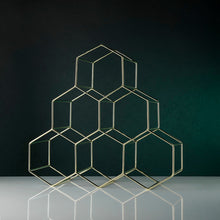 Load image into Gallery viewer, Geo Countertop Wine Rack in Gold (Online Only)
