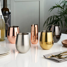 Load image into Gallery viewer, Stainless Steel Stemless Champagne Flutes in Copper Set of 2 (Online Only)