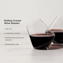 Load image into Gallery viewer, Rolling Crystal Wine Glasses Set of 2 (Online Only)