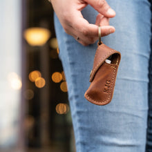 Load image into Gallery viewer, The Sidekick Personalized Fine Leather Lip Balm Holster with Key Ring | Holtz Leather Co.