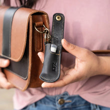 Load image into Gallery viewer, The Sidekick Personalized Fine Leather Lip Balm Holster with Key Ring | Holtz Leather Co.
