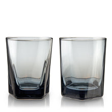 Load image into Gallery viewer, Hexagonal Crystal Double Old Fashioned Glasses in Smoke (Online Only)