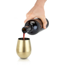 Load image into Gallery viewer, Stainless Steel Stemless Wine Glasses in Gold Set of 2 (Online Only)