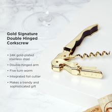 Load image into Gallery viewer, Crystal Bordeaux Glasses & Gold Corkscrew Gift Box Set (Online Only)