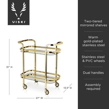 Load image into Gallery viewer, Antique Gold Bar Cart (Online Only)
