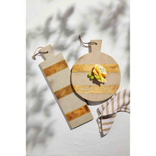 Load image into Gallery viewer, Sandstone &amp; Wood Serving Board (2 shapes)
