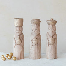 Load image into Gallery viewer, Hand-Carved Mango Wood Wise Men (Set of 3)