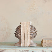 Load image into Gallery viewer, Resin Pinecone Shaped Finial Bookends (Set of 2)