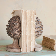 Load image into Gallery viewer, Resin Pinecone Shaped Finial Bookends (Set of 2)