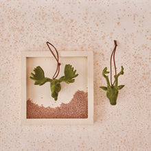 Load image into Gallery viewer, Green Flocked Resin Deer/Moose Ornament (2 Styles)