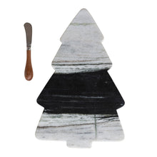 Load image into Gallery viewer, Marble Cheese/Serving Board with Canape Knife Tied with Jute (Set of 2)