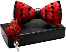 Load image into Gallery viewer, Feather Bow Tie w/ Lapel Pin
