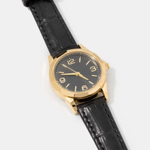 Load image into Gallery viewer, Thin Leather Strap Vintage Circle Faceted Watch
