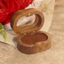 Load image into Gallery viewer, Oval Walnut Wooden Ring Box

