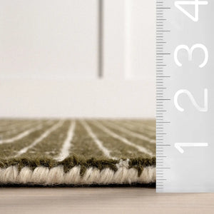 Melrose Checked Wool Area Rug (Moss)