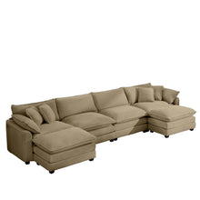 Load image into Gallery viewer, Modern Oversized Modular Cushion Sofa With Ottoman [Online Only]
