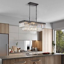 Load image into Gallery viewer, Rectangular Crystal Chandelier Adjustable [Online Only]
