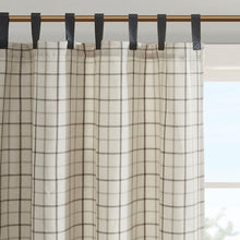 Load image into Gallery viewer, Plaid Faux Leather Tab Top Curtain Panel with Fleece Lining [Online Only]
