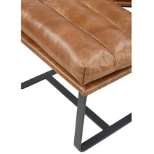 Load image into Gallery viewer, Prima Classe Rustic Modern Chair and Ottoman Set - Light Brown Leather [Online Only]
