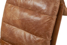 Load image into Gallery viewer, Prima Classe Rustic Modern Chair and Ottoman Set - Light Brown Leather [Online Only]

