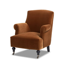 Load image into Gallery viewer, Eloise 30' Pleated Sock Arm Accent Armchair, Burnt Orange Performance Velvet [Online Only]
