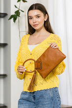 Load image into Gallery viewer, Braided Ring Handle Wristlet Clutch (Various Colors)

