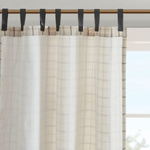 Load image into Gallery viewer, Plaid Faux Leather Tab Top Curtain Panel with Fleece Lining [Online Only]
