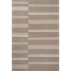 Birchwood Reversible Striped Wool Area Rug (Dark Beige)
