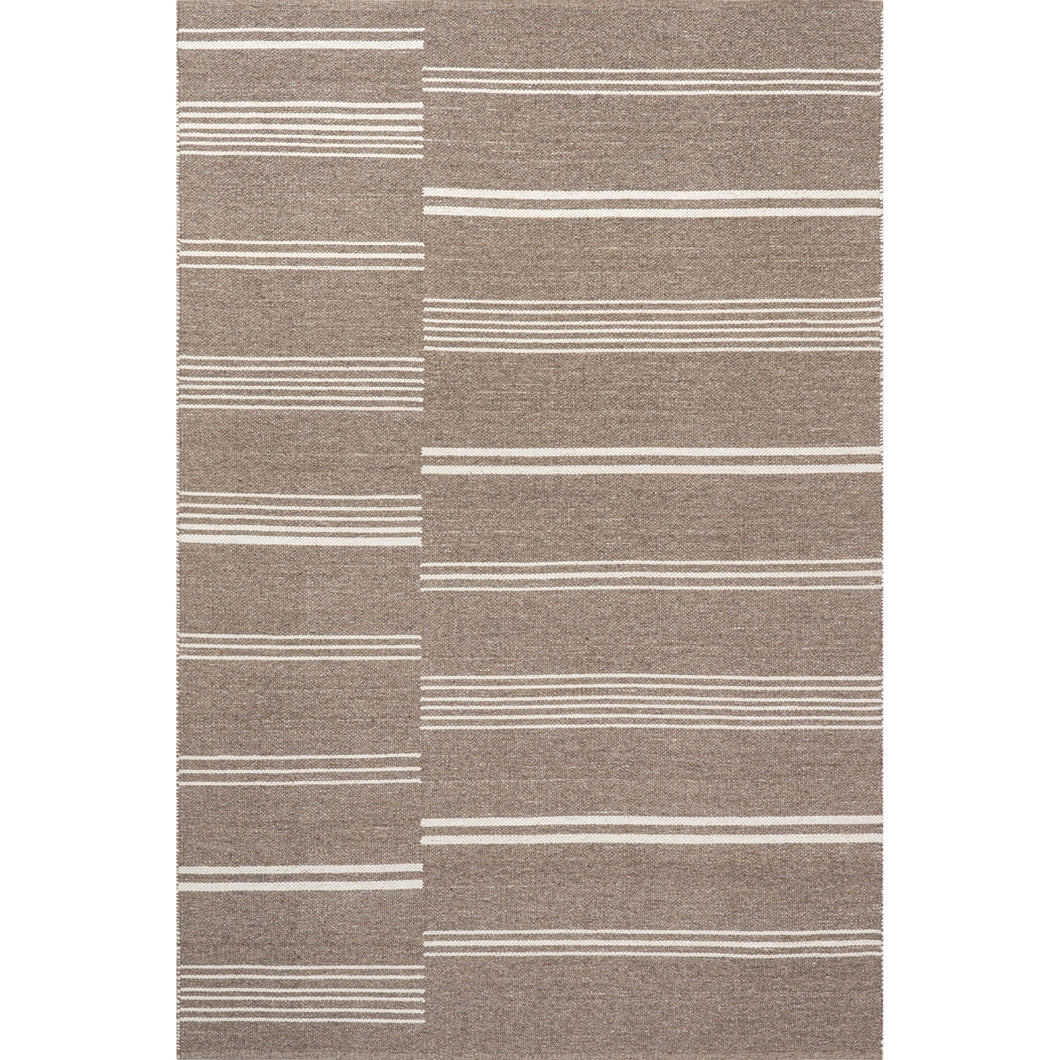 Birchwood Reversible Striped Wool Area Rug (Dark Beige)