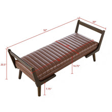 Load image into Gallery viewer, Mid-Century Bench With Wood Legs [Online Only]
