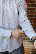 Load image into Gallery viewer, Stone Red Plaid No Tuck Long-Sleeve Shirt
