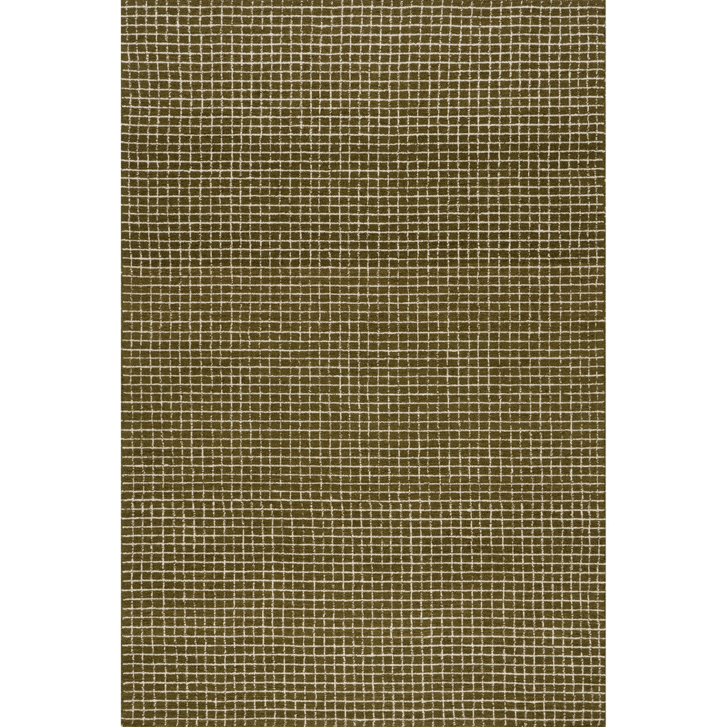 Melrose Checked Wool Area Rug (Moss)