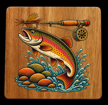 Load image into Gallery viewer, Acacia Wood Coasters Duck Fishing Hunting
