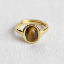Load image into Gallery viewer, Retro Oval Tiger Eye Stone Adjustable Ring
