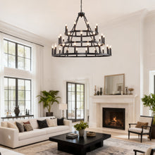 Load image into Gallery viewer, 39.37 Inch 3-Tiers Wagon Wheel Chandelier [Online Only]
