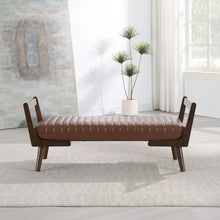 Load image into Gallery viewer, Mid-Century Bench With Wood Legs [Online Only]
