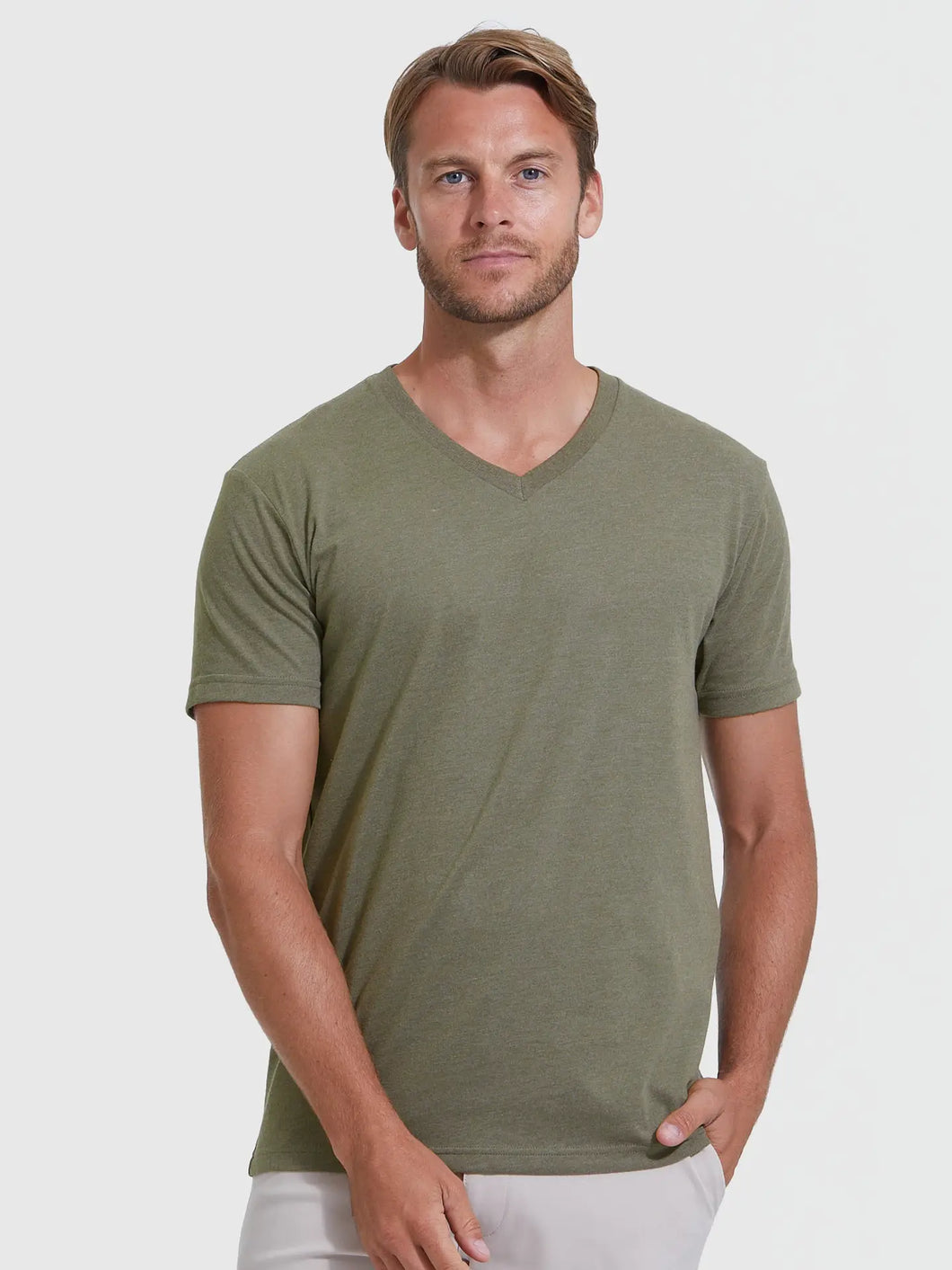 Military Green V-Neck T-Shirt True Classic