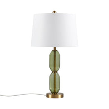 Load image into Gallery viewer, Faceted Green Glass Table Lamp [Online Only]
