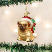 Load image into Gallery viewer, Holly Hat Pug Ornament [Online Only]
