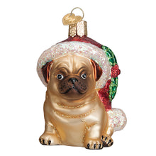 Load image into Gallery viewer, Holly Hat Pug Ornament [Online Only]
