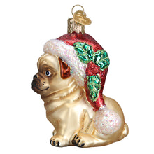 Load image into Gallery viewer, Holly Hat Pug Ornament [Online Only]
