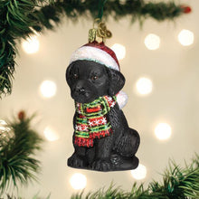 Load image into Gallery viewer, Holiday Black Labrador Puppy Ornament [Online Only]
