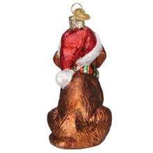 Load image into Gallery viewer, Holiday Chocolate Labrador Pup Ornament [Online Only]
