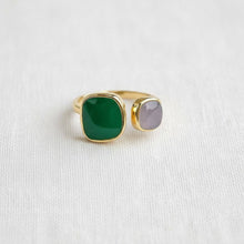 Load image into Gallery viewer, Geometric Adjustable Ring with Drip Oil Accent
