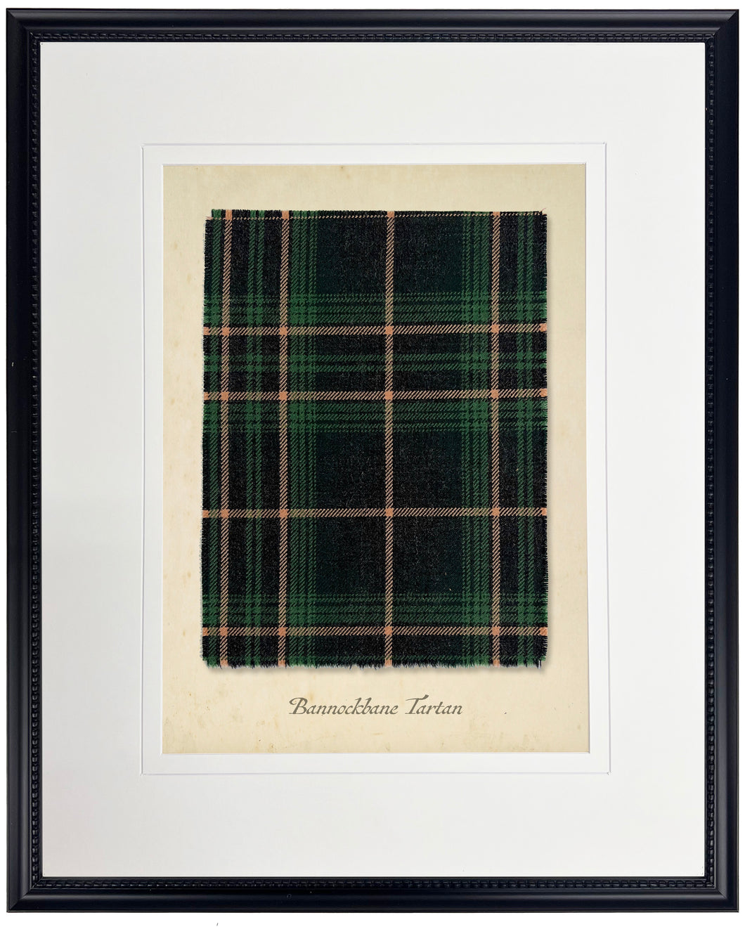 Framed Bannockbane Tartan Plaid Print Matted with a Cream Mat with a V-Groove 16