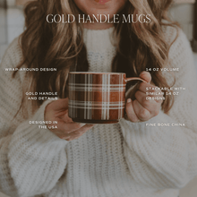 Load image into Gallery viewer, Brown Delft 14 oz Gold Handle Coffee Mug [Online Only]
