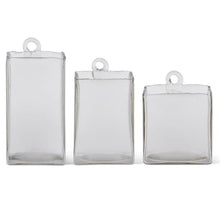 Load image into Gallery viewer, Hand-Blown Square Clear Glass Hanging Vase (6 sizes)
