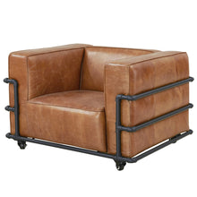 Load image into Gallery viewer, Henry Industrial Modern Leather Arm Chair (2 Colors Available) [Online Only]

